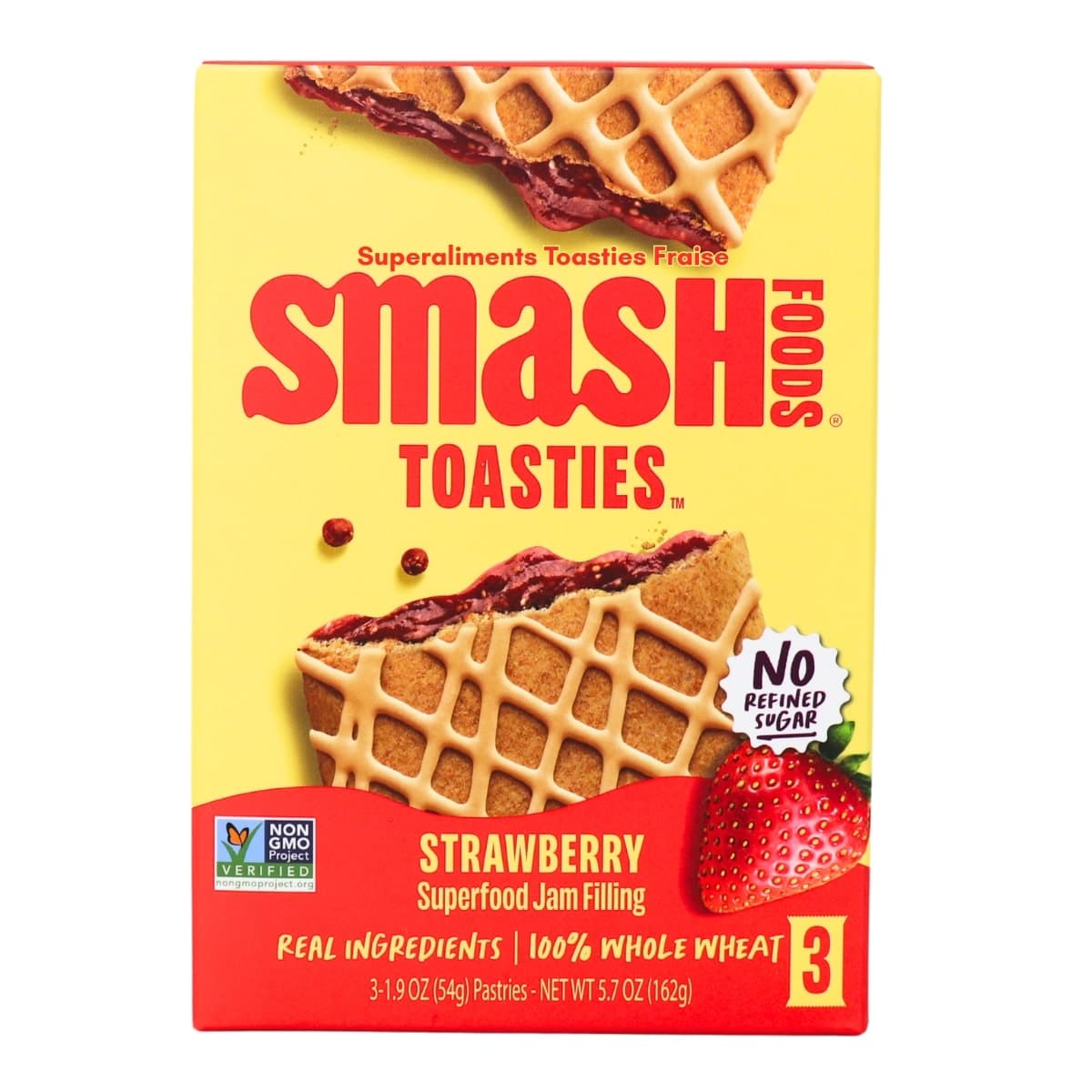 Smash Foods Superfood Toasties Strawberry, 3 Pack