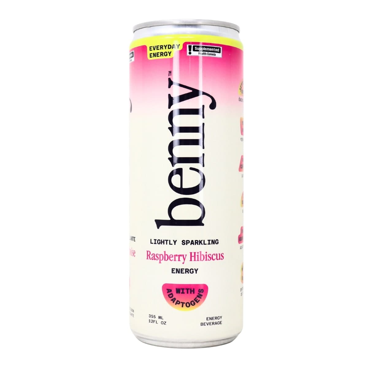 Benny Sparkling Yerba Mate Energy Drink Raspberry Hibiscus, 355 mL