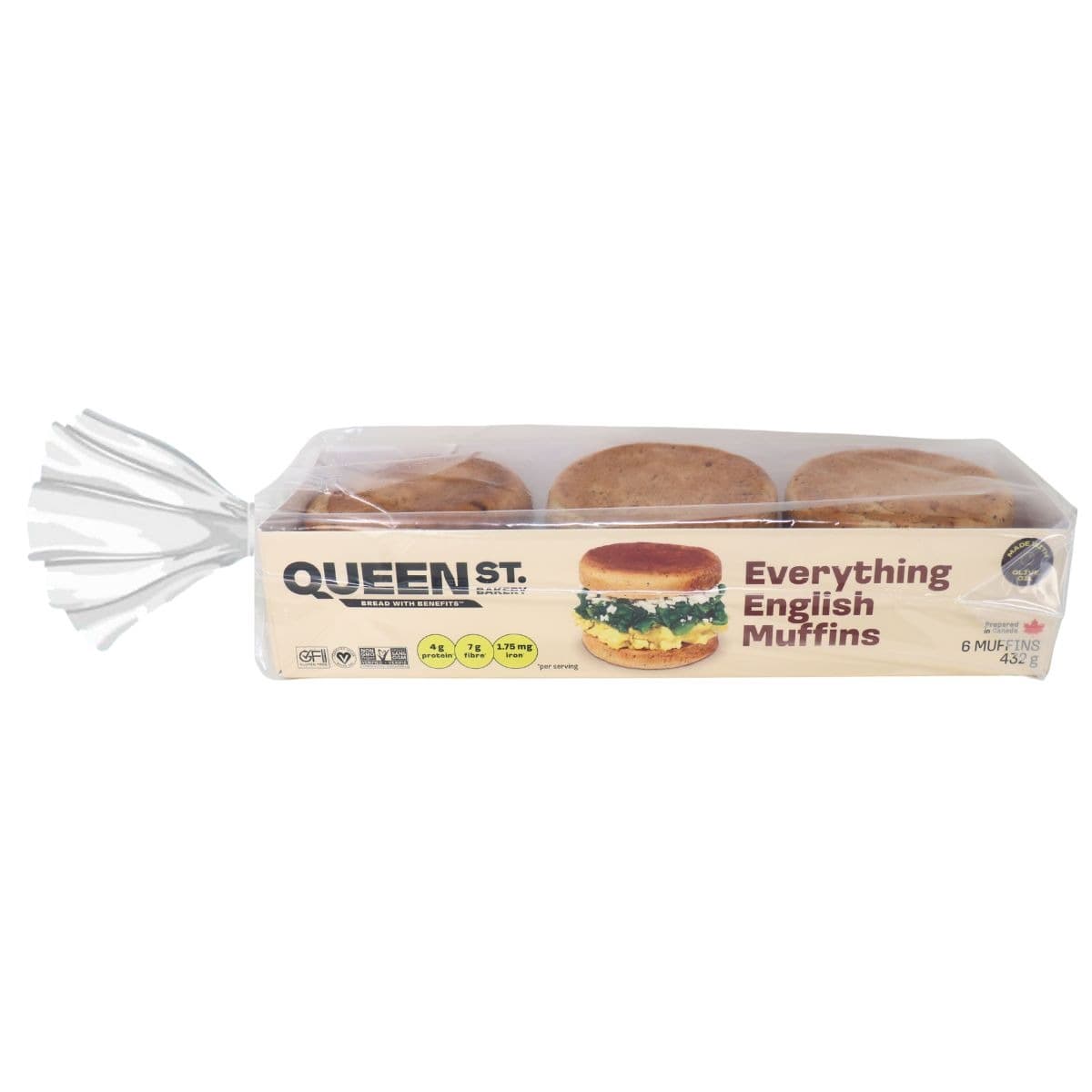 Queen St. Bakery Gluten-Free Everything English Muffins, 6 Muffins