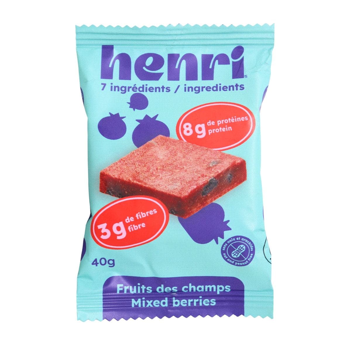 Henri Gluten-Free Snack Bar Mixed Berry, 40g