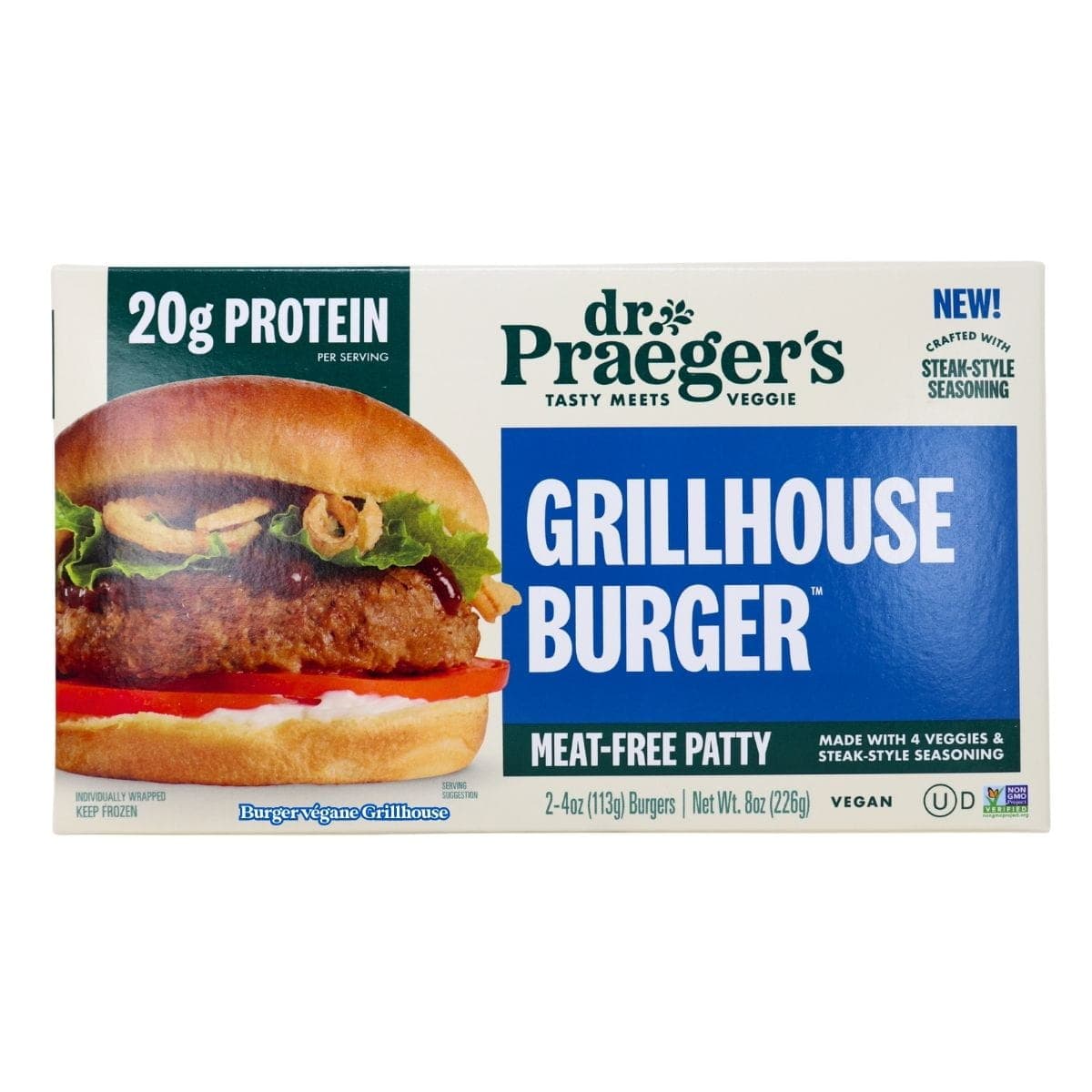 Dr. Praeger's Vegan Grillhouse Burger, 2 Pack