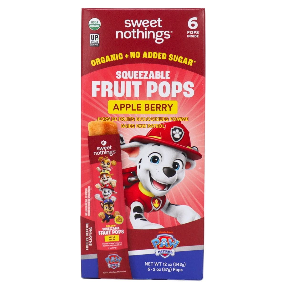 Sweet Nothings Organic Fruit Pops Apple Berry PAW Patrol, 6 pack