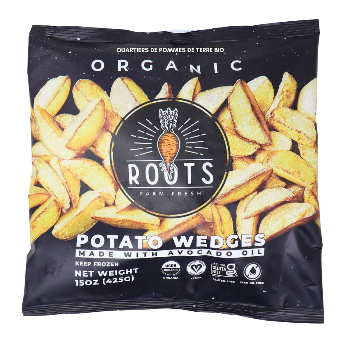 Roots Farm Fresh Organic Potato Wedges, 425g