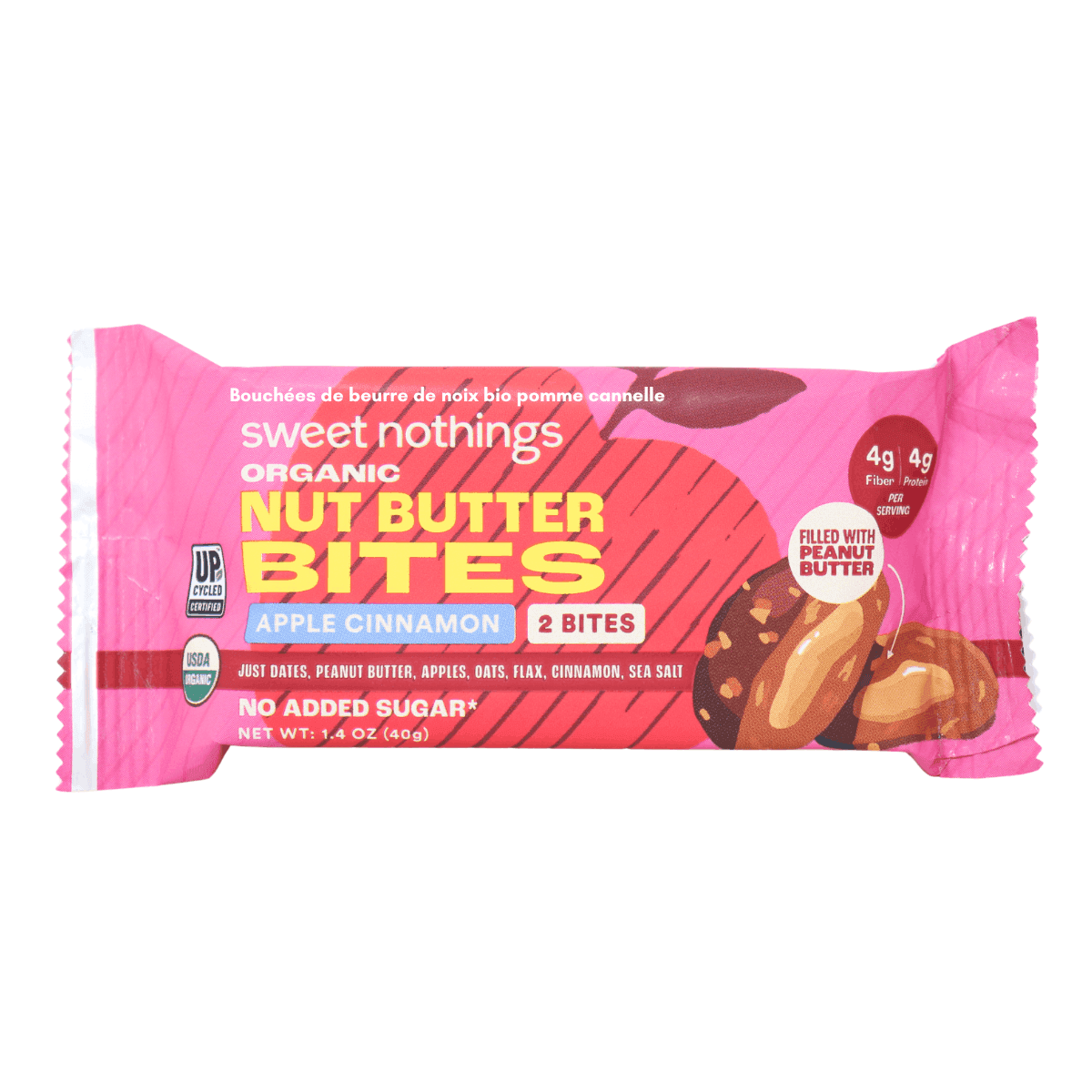 Sweet Nothings Organic Nut Butter Bites Apple Cinnamon, 40g