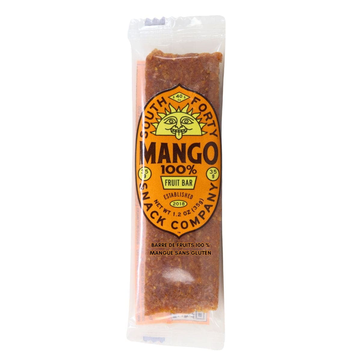South Forty Snack Company Gluten-Free 100% Fruit Bar Mango, 35g
