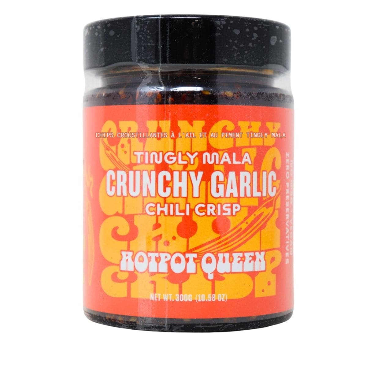 Hotpot Queen Tingly Mala Crunchy Garlic Chili Crisp, 300g