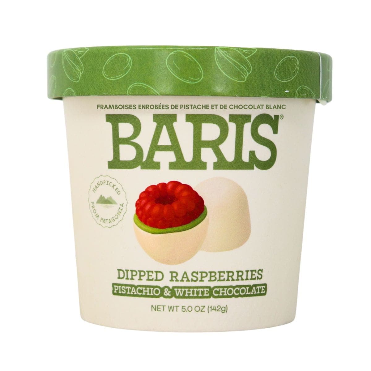 Baris Dipped Raspberries Pistachio and White Chocolate, 142g