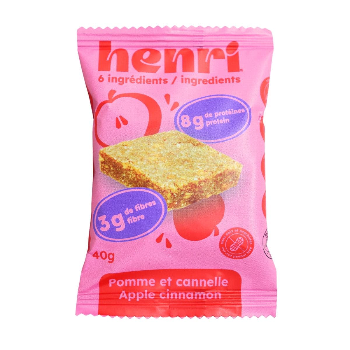 Henri Gluten-Free Snack Bar Apple Cinnamon, 40g