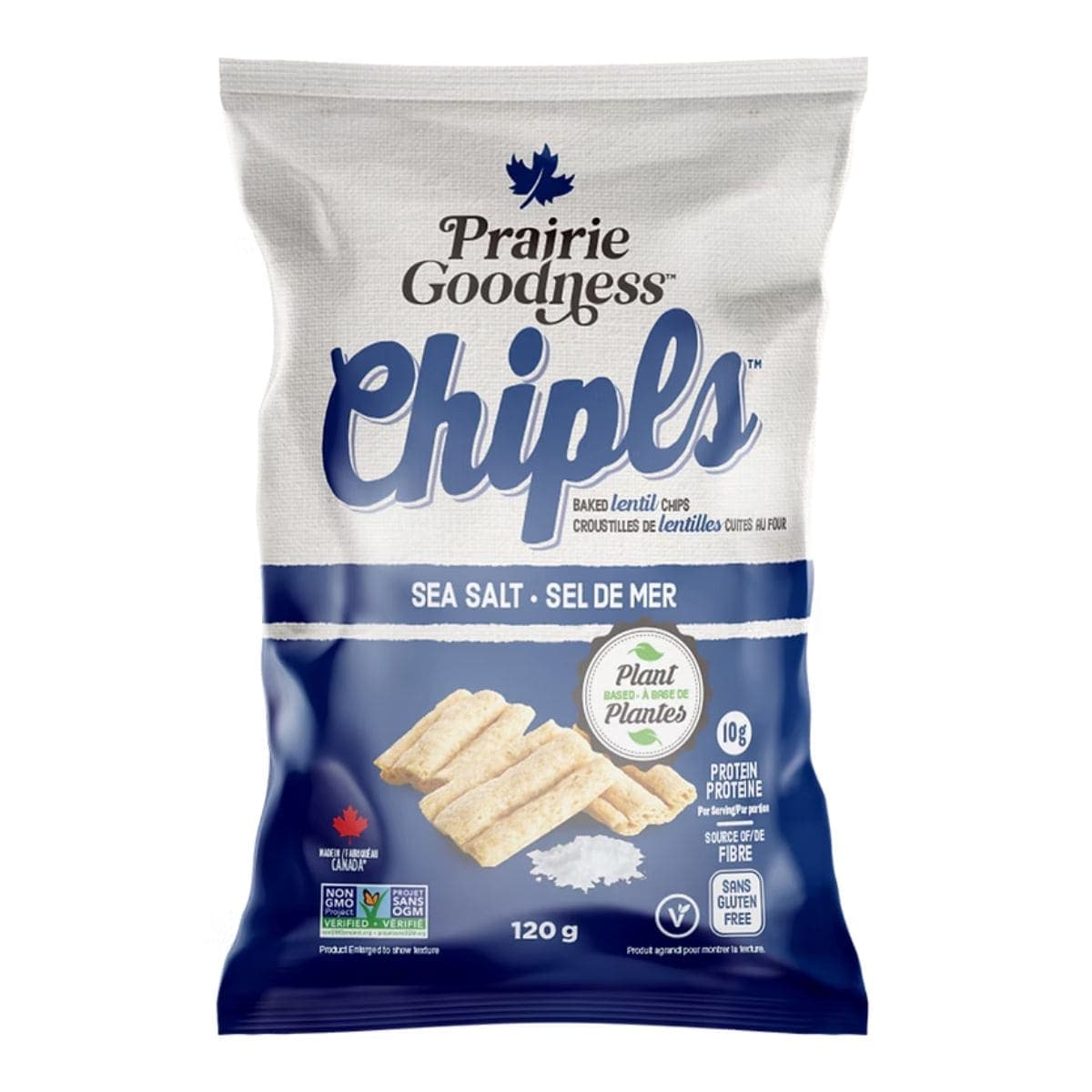 Prairie Goodness Chipls Gluten-Free Baked Lentil Chips Sea Salt, 120g