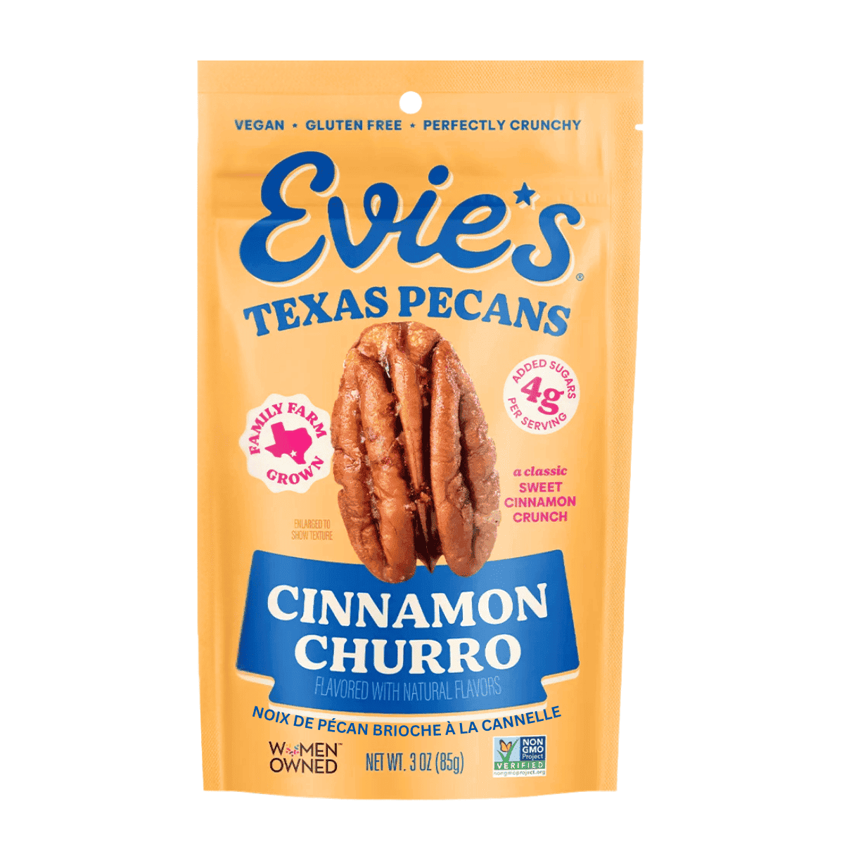Evie's Roasted Texas Pecans Cinnamon Churro, 85g