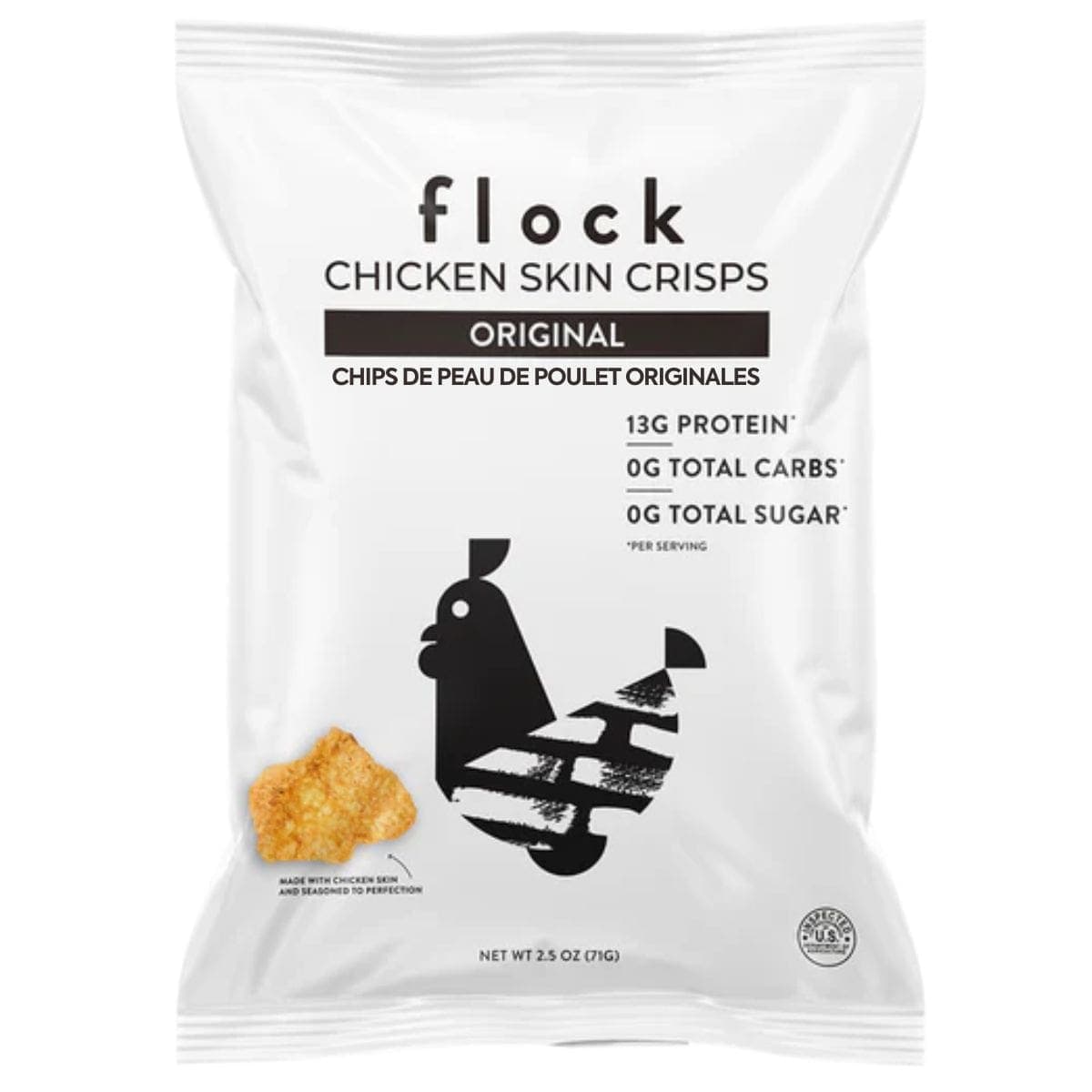 Flock Chicken Skin Crisps Original, 71g