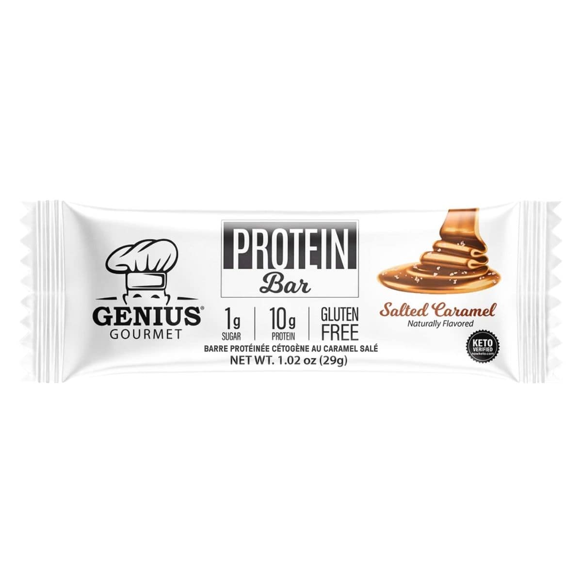 Genius Gourmet Keto Bar Salted Caramel, 29g