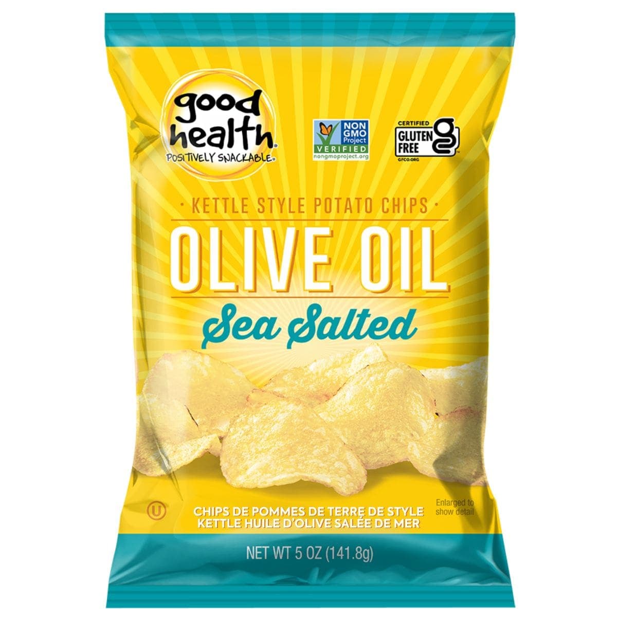 Good Health Kettle Style Potato Chips Olive Oil Sea Salted, 141.8g