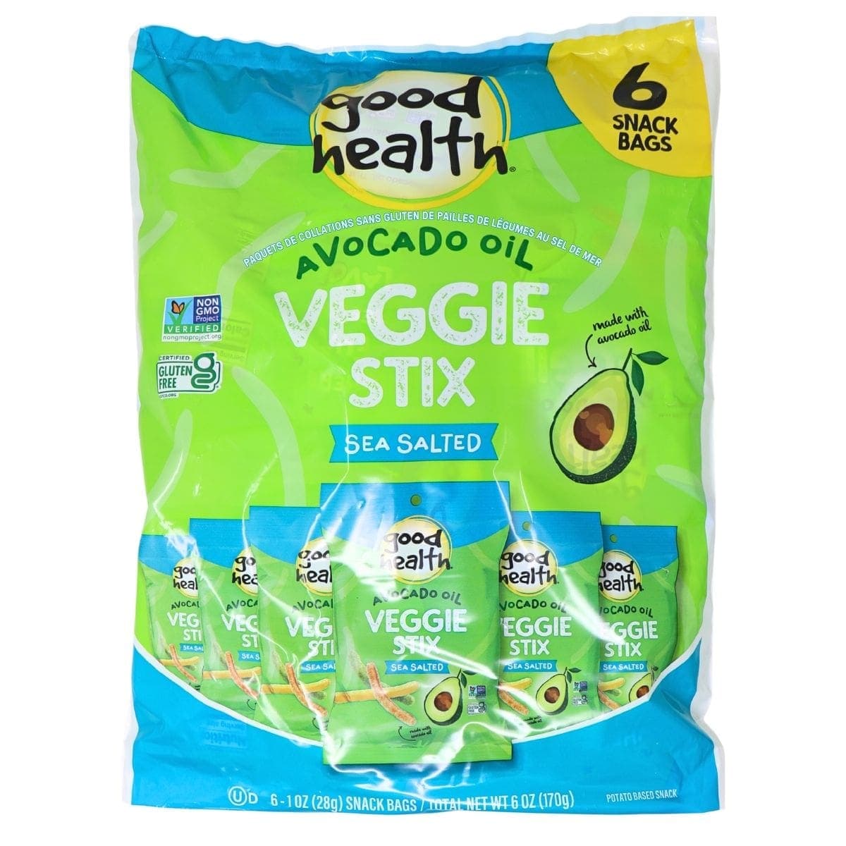 Good Health Gluten-Free Veggie Stix Sea Salt Snack Packs, 6 Packs