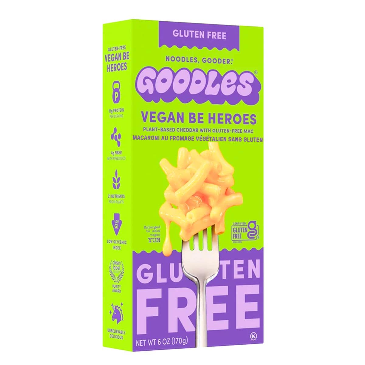 Goodles Gluten-Free Vegan Protein Mac And Cheese Vegan Be Heroes, 170g