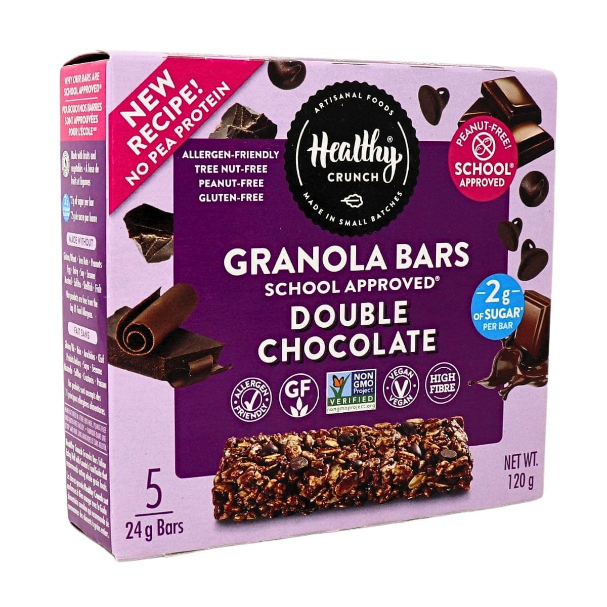 Healthy Crunch Gluten-Free Nut-Free Double Chocolate Granola Bars, 5 Bars