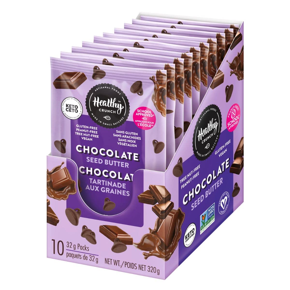 Healthy Crunch Chocolate Seed Butter Single Serve, 10 Pouches