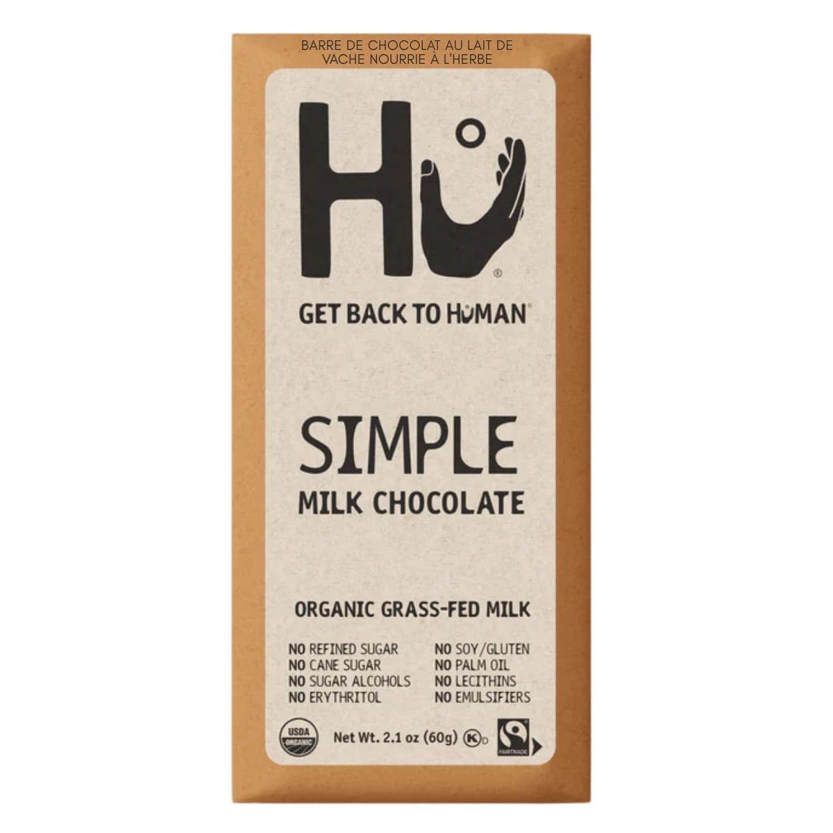 Hu Kitchen Simple Grass-Fed Milk Chocolate Bar, 60g
