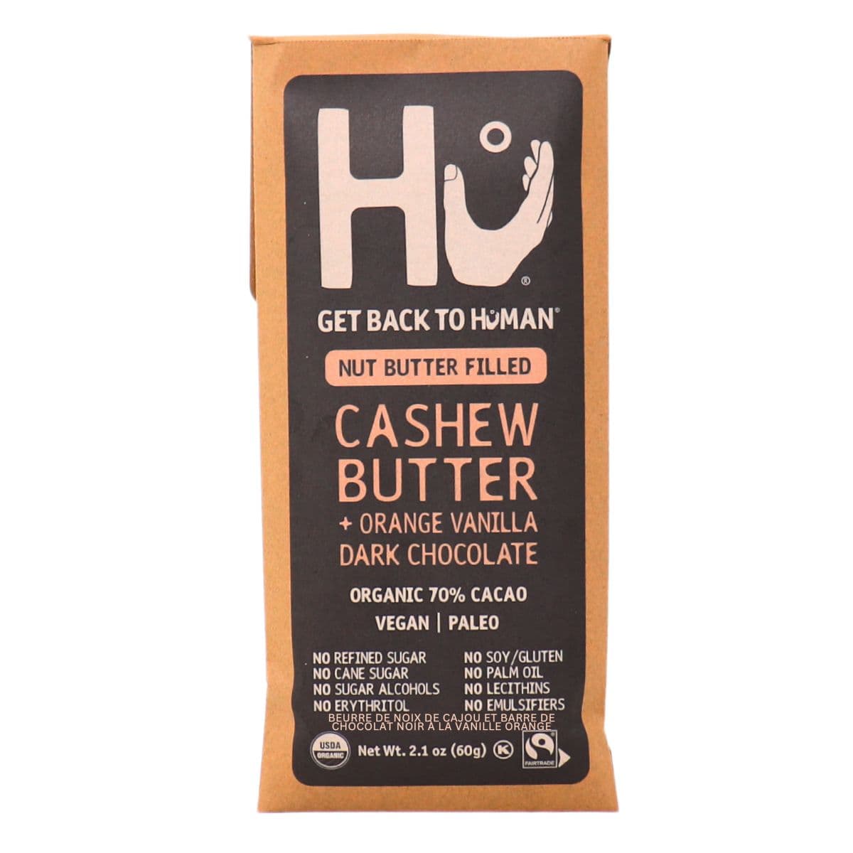 Hu Kitchen Cashew Butter &amp; Orange Vanilla Dark Chocolate Bar, 60g