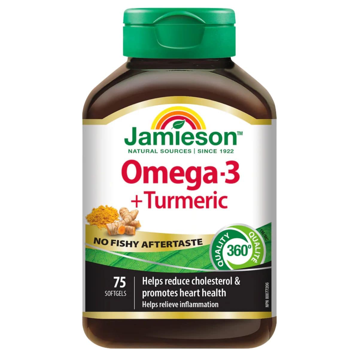 Jamieson Vitamins Omega-3 &amp; Turmeric, 75 Softgels