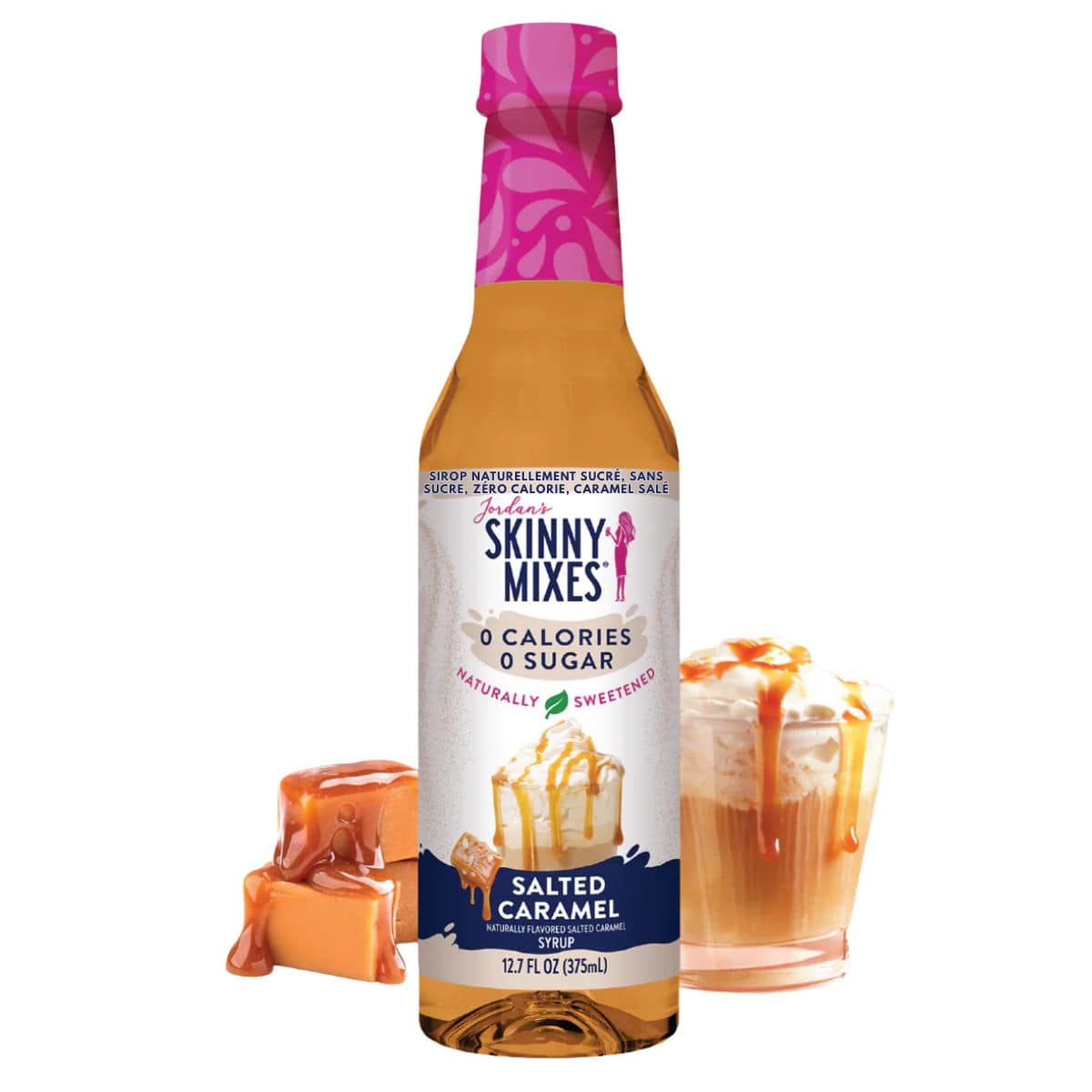 Jordan’s Skinny Syrups Naturally Sweetened Zero Sugar Zero Calorie Syrup Salted Caramel, 375ml