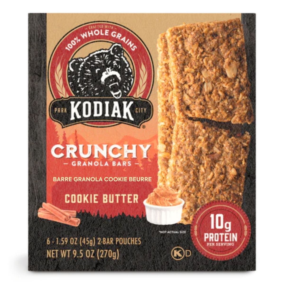 Kodiak Crunchy Protein Granola Bar Cookie Butter, 6 Bars