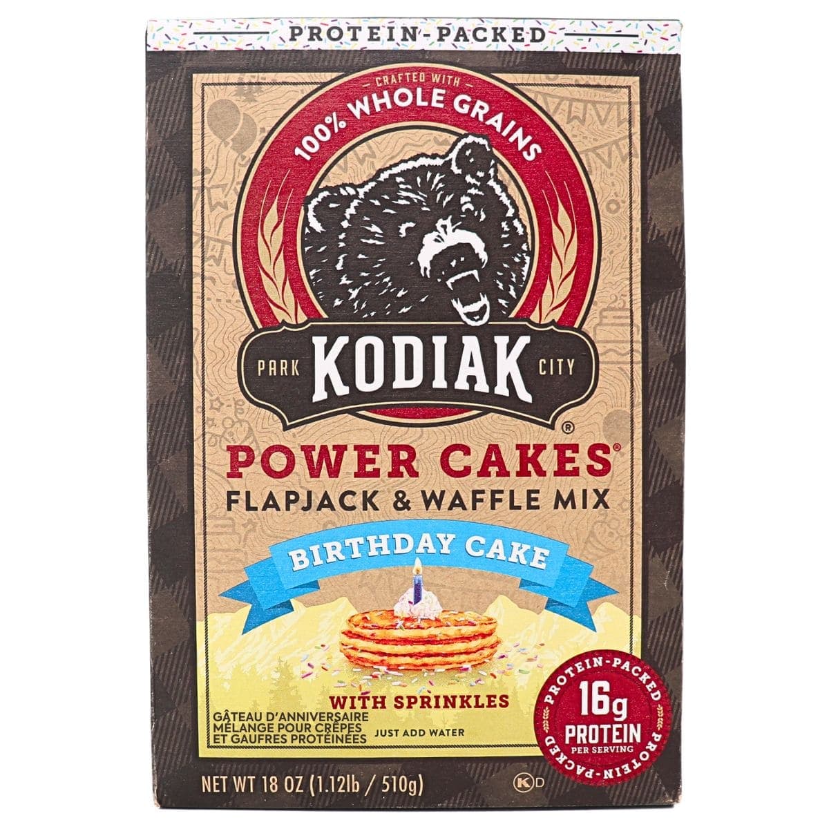 Kodiak Power Cakes Protein Flapjack &amp; Waffle Mix Birthday Cake, 510g