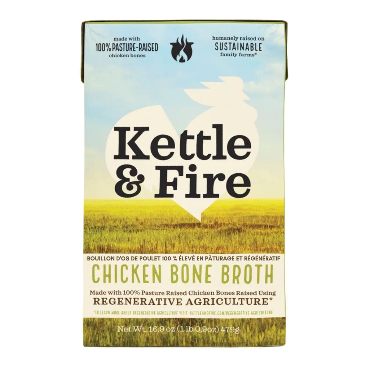 Kettle &amp; Fire Regenerative 100% Pasture Raised Chicken Bone Broth, 479g