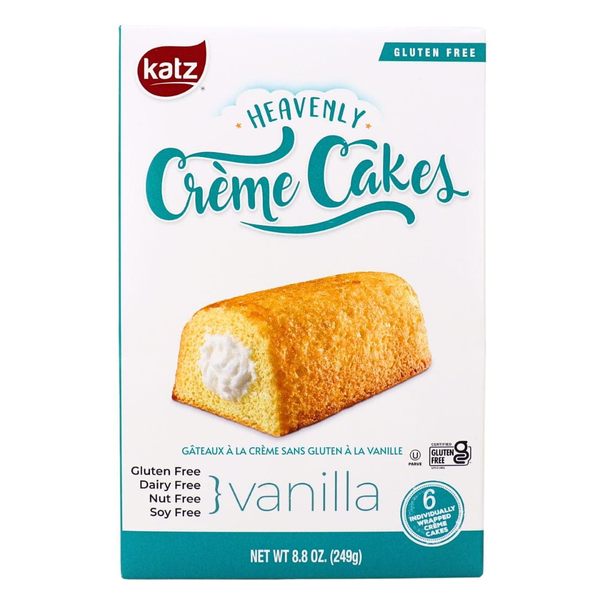 Katz Gluten-Free Creme Cakes Vanilla, 6 Pack