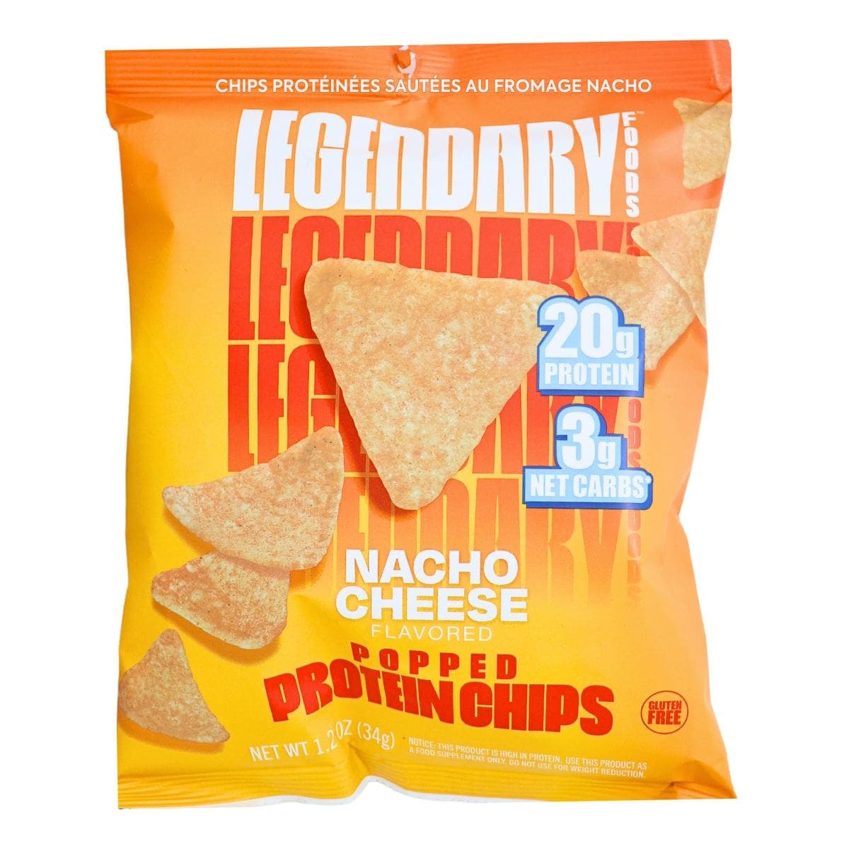 Legendary Foods Popped Protein Chips Nacho Cheese, 34g