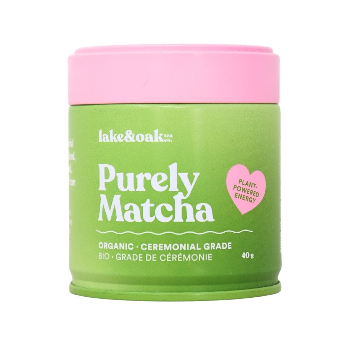 Lake &amp; Oak Co. Organic Ceremonial Grade Purely Matcha, 40 g