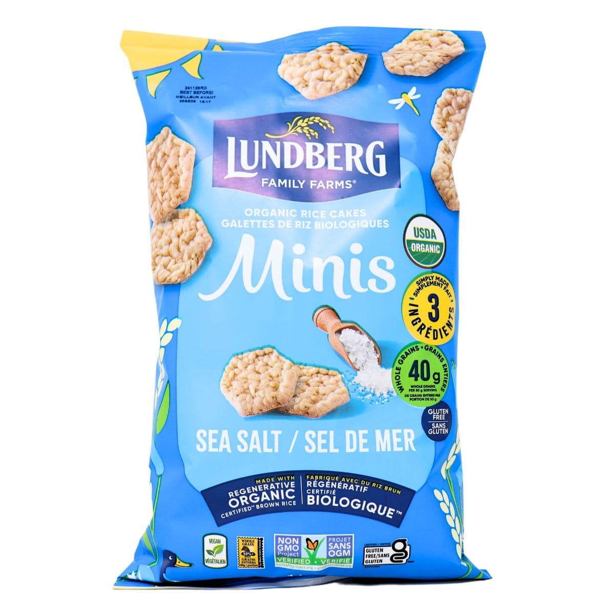 Lundberg Organic Gluten-Free Rice Cake Minis Sea Salt, 142g