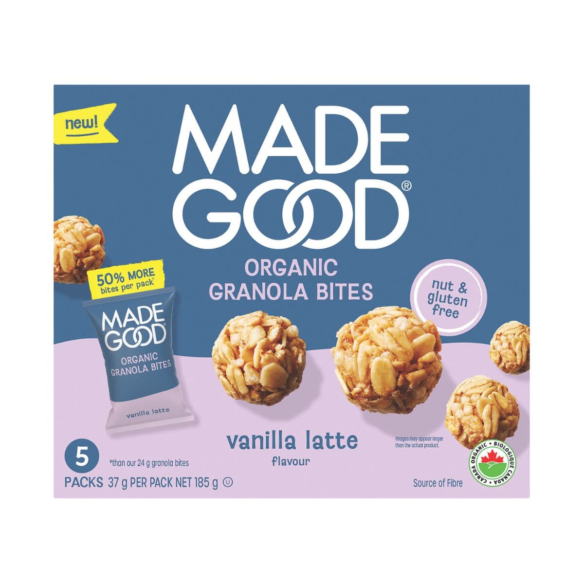 MadeGood Organic Granola Bites Vanilla Latte, 5 Pack