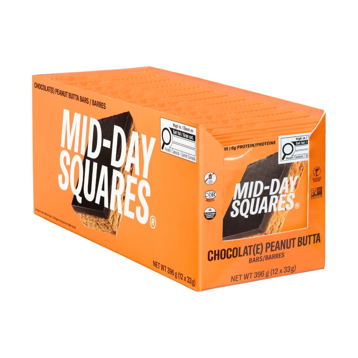 Mid-Day Squares Plant-Based Chocolate Bar Peanut Butta, 12 Pack