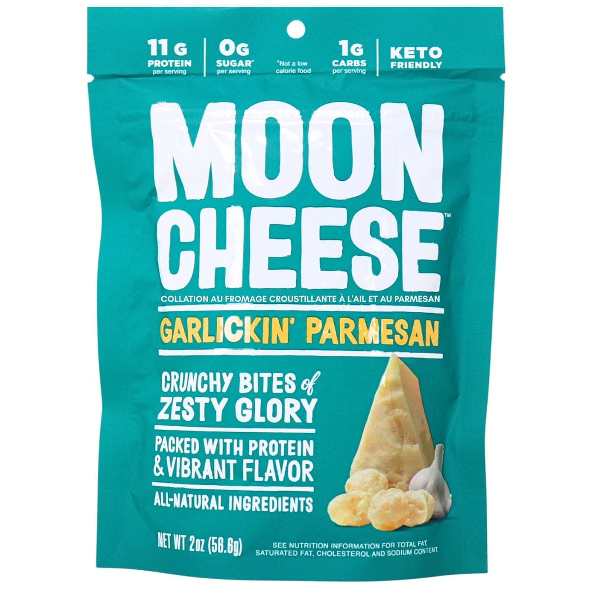 Moon Cheese Crunchy Cheese Snack Garlic Parmesan, 56.6g