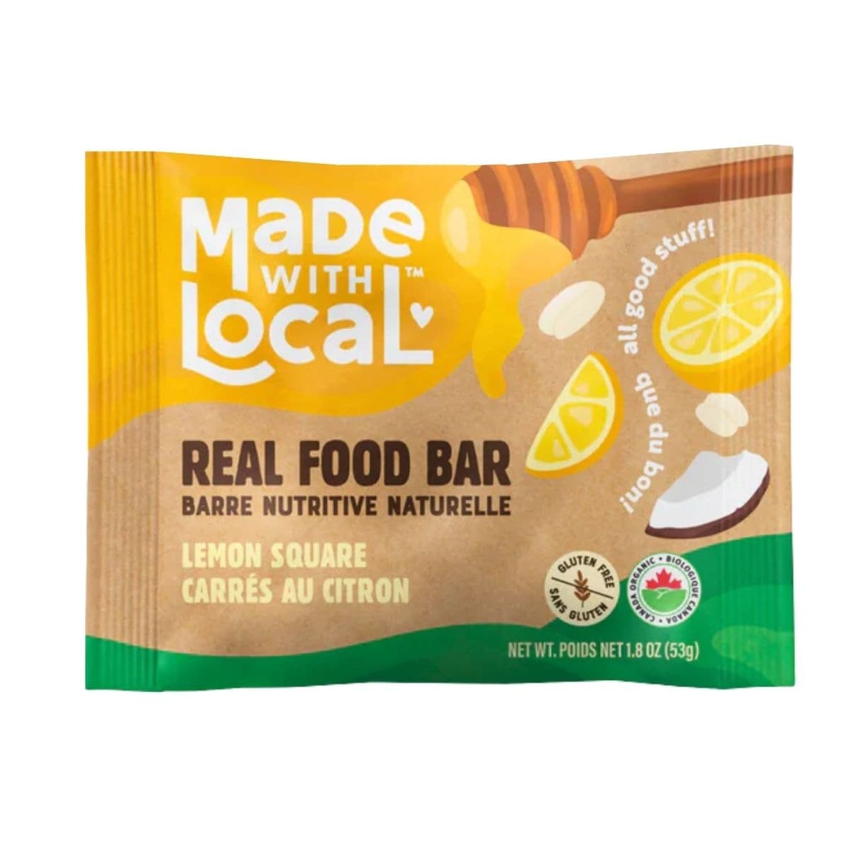 Made With Local Real Food Bar Lemon Square, 53g