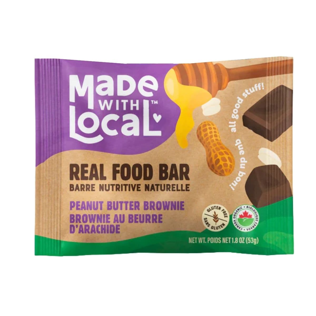 Made With Local Real Food Bar Peanut Butter Brownie, 53g