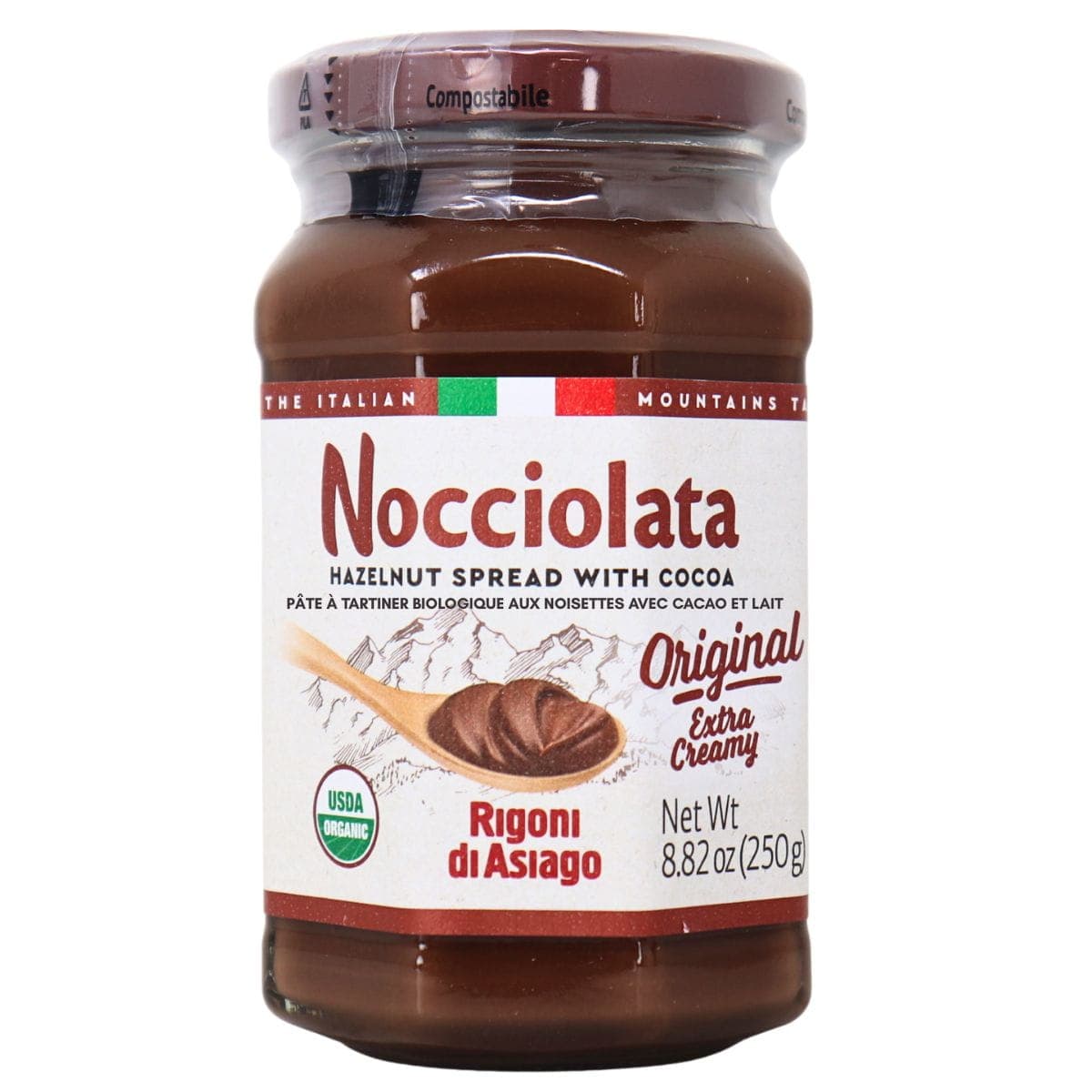 Nocciolata Organic Hazelnut Spread With Cocoa And Milk, 250g