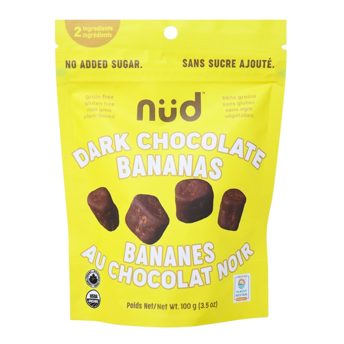 Nud Organic Dark Chocolate-Covered Bananas, 100g