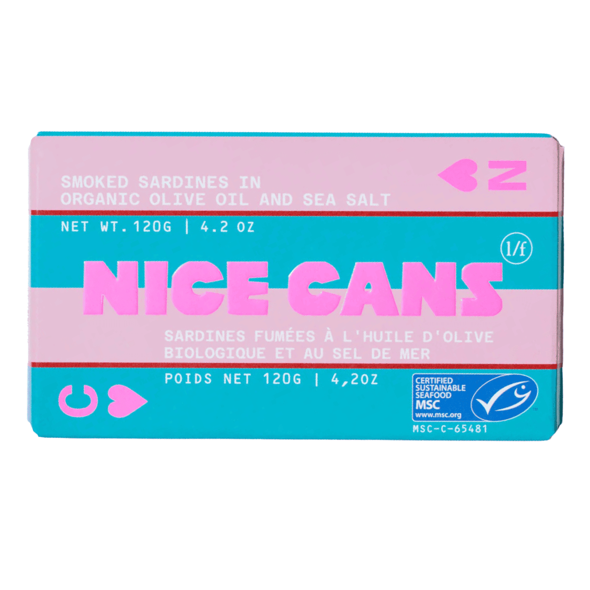 Nice Cans Wild-Caught Canned Sardines In Organic Olive Oil and Sea Salt, 120 g