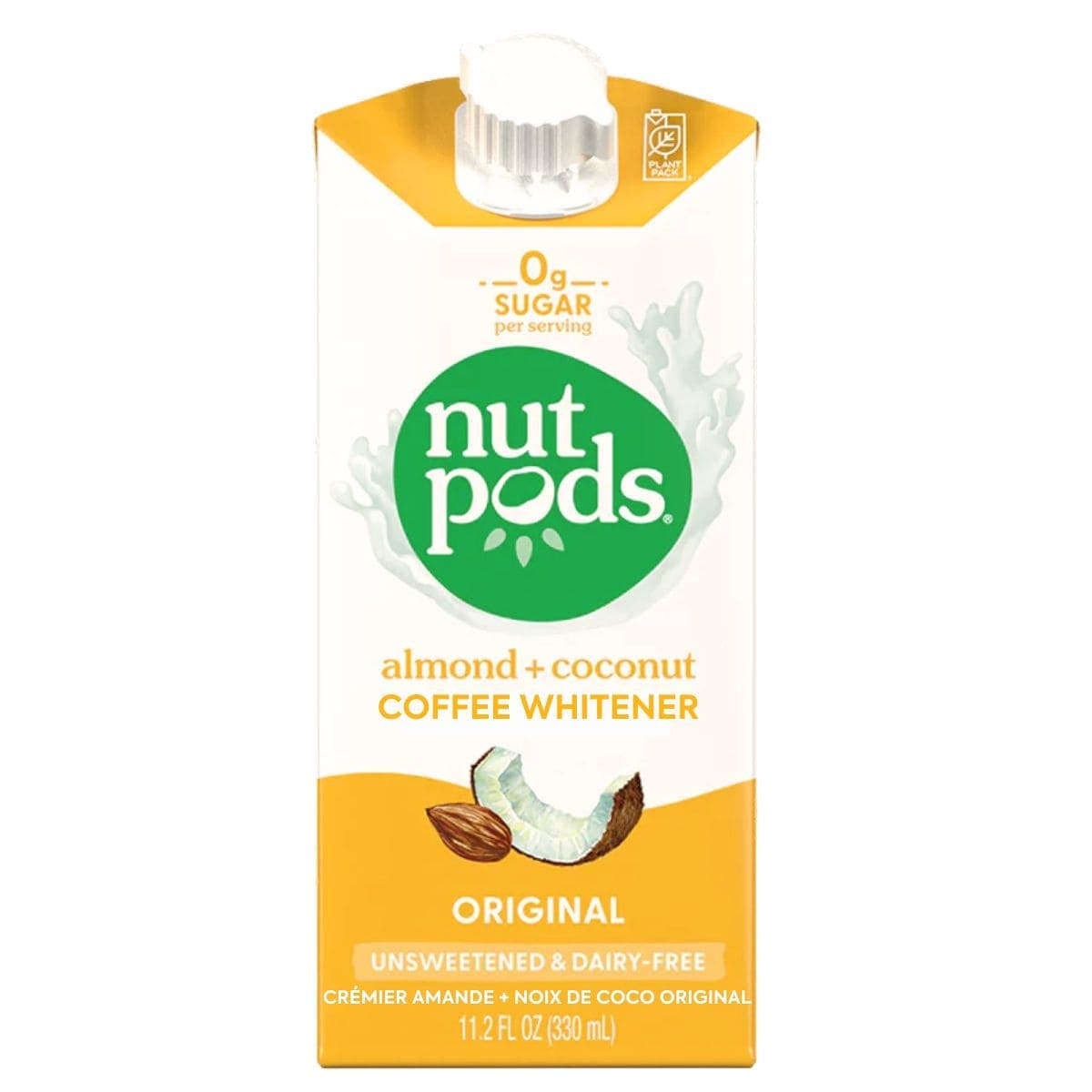 Nutpods Unsweetened &amp; Dairy-Free Almond + Coconut Creamer Original, 330mL