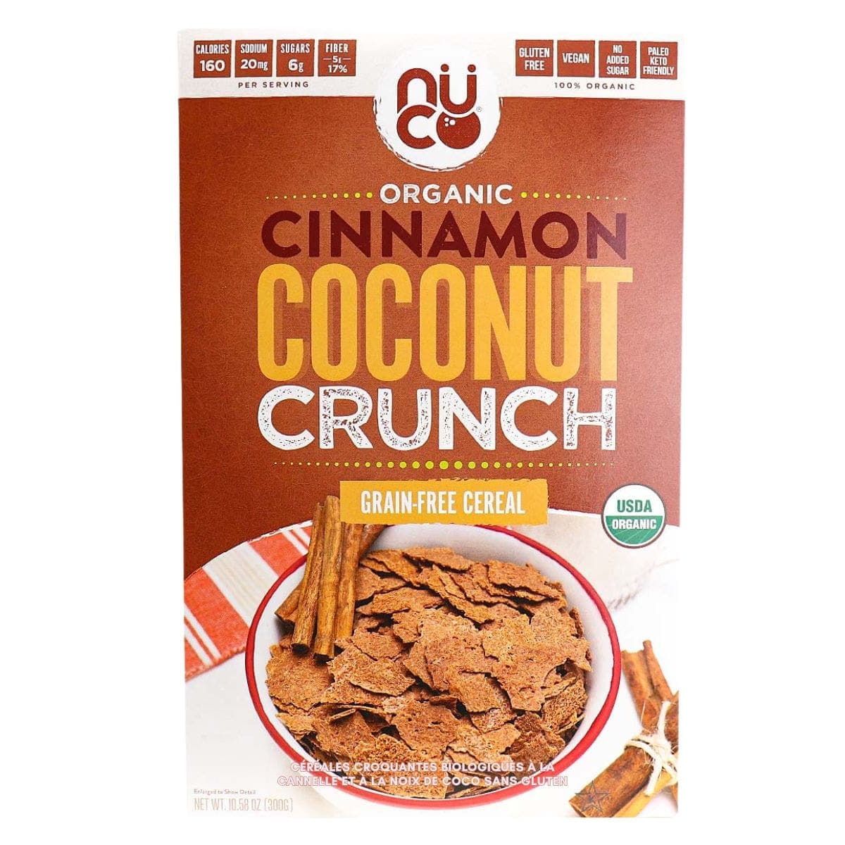 Nuco Organic Cinnamon Coconut Crunch Grain-Free Cereal, 300g
