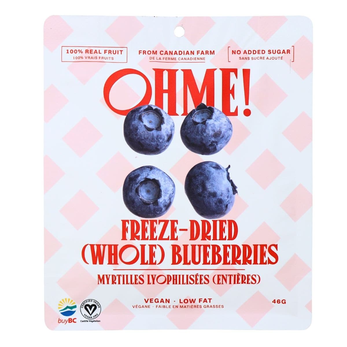 OHME! No Added Sugar Freeze-Dried Blueberries Whole, 46g