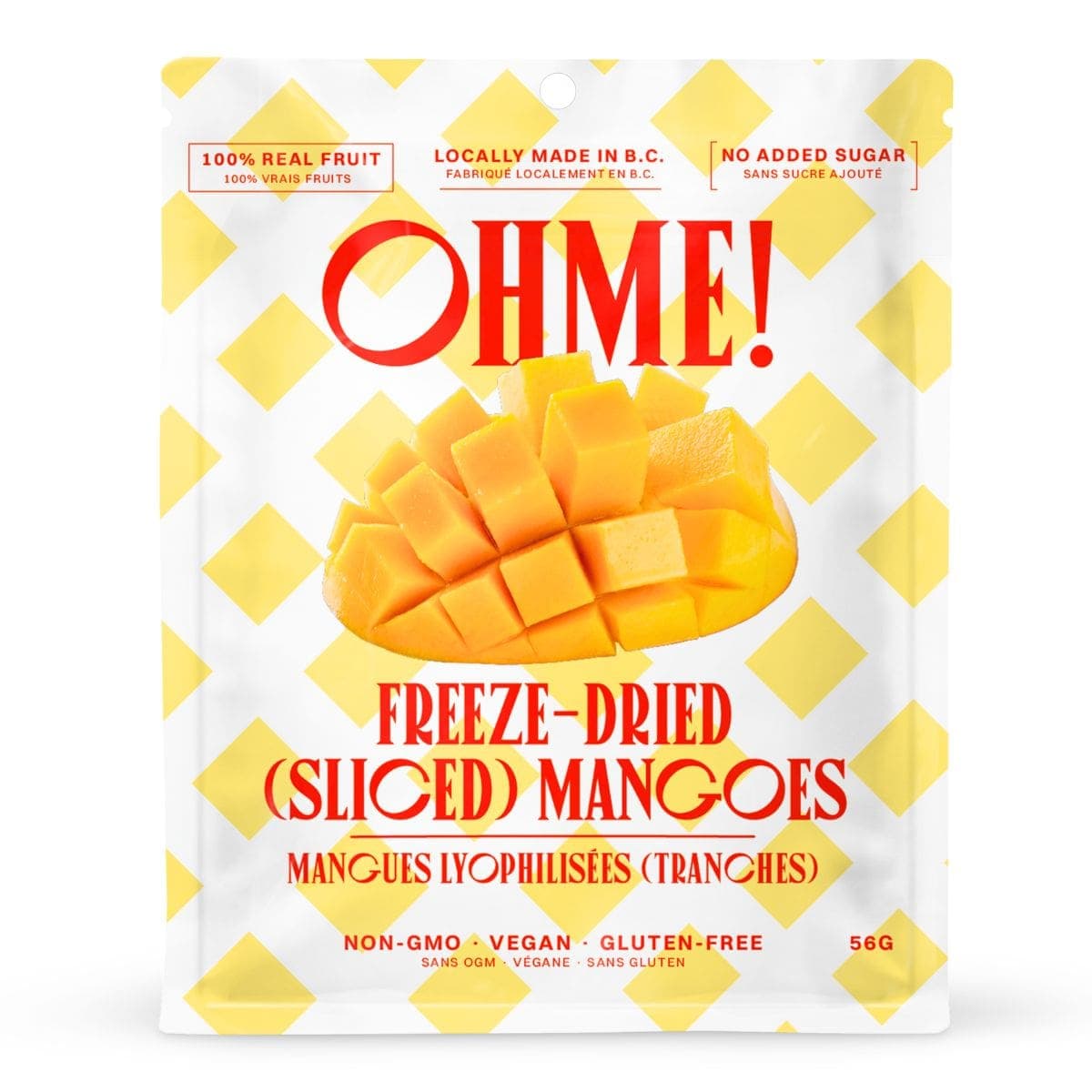 OHME! No Added Sugar Freeze-Dried Mangoes Sliced, 56g