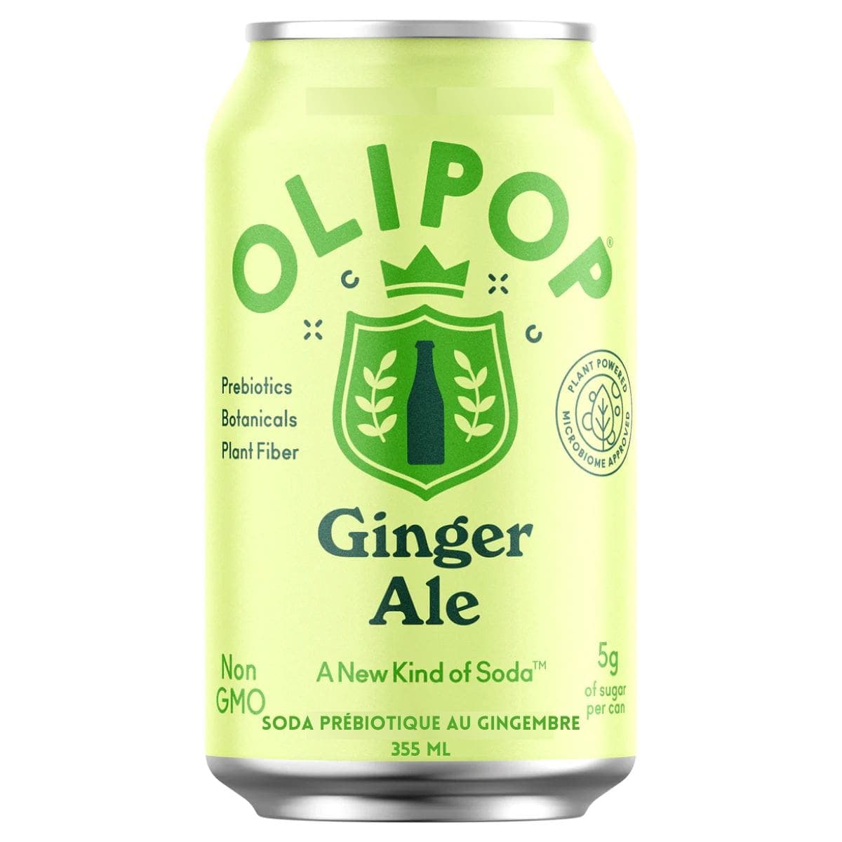 OLIPOP Low Sugar Prebiotic Sparkling Tonic Ginger Ale, 355mL