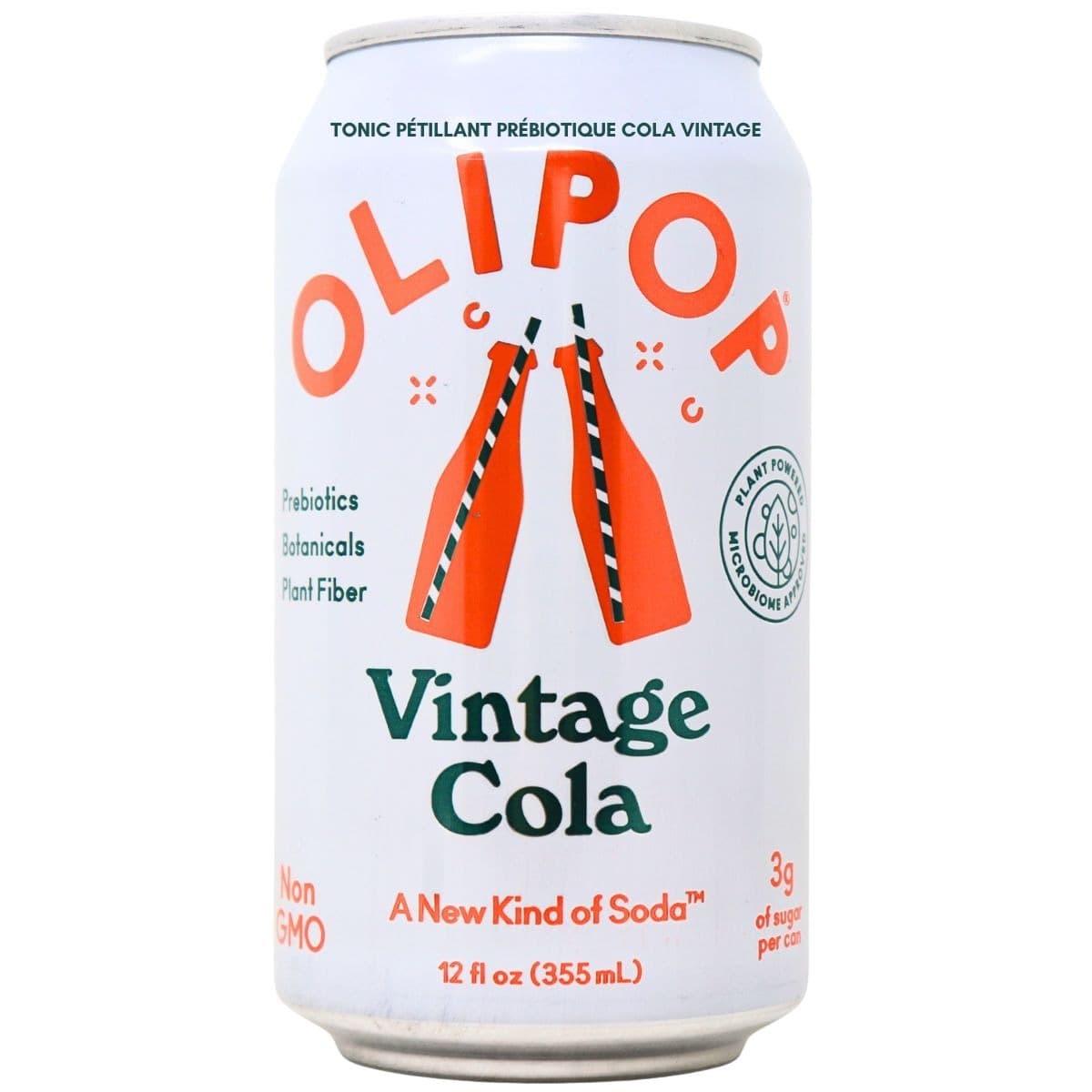 OLIPOP Low Sugar Prebiotic Sparkling Tonic Vintage Cola, 355mL