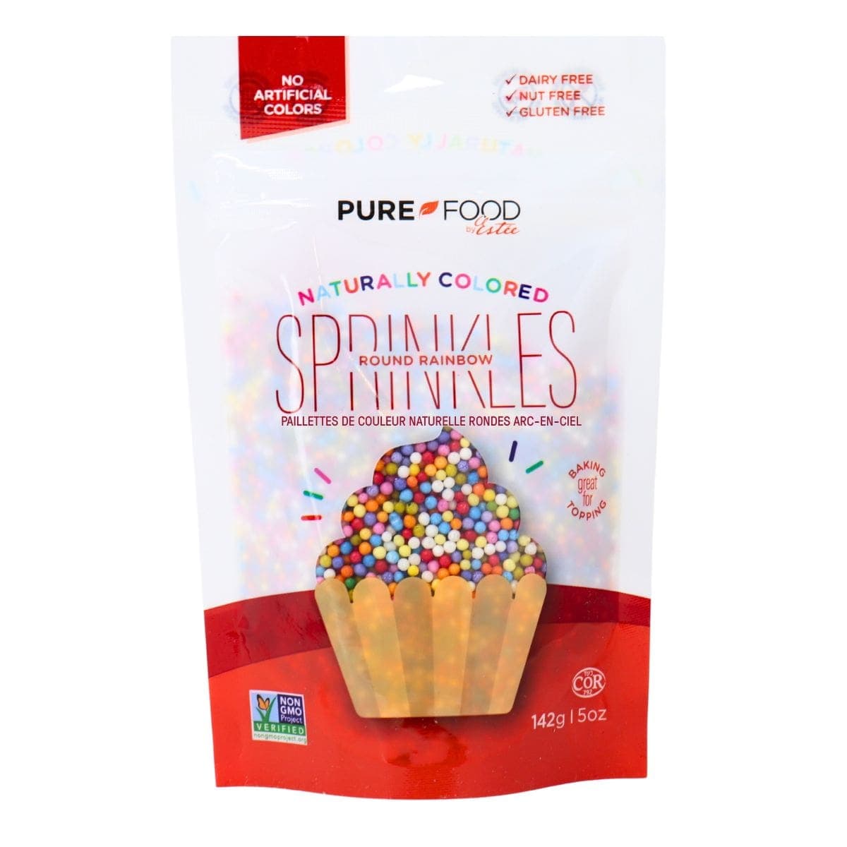 Pure Food by Estee Naturally-Coloured Sprinkles Round Rainbow, 142g