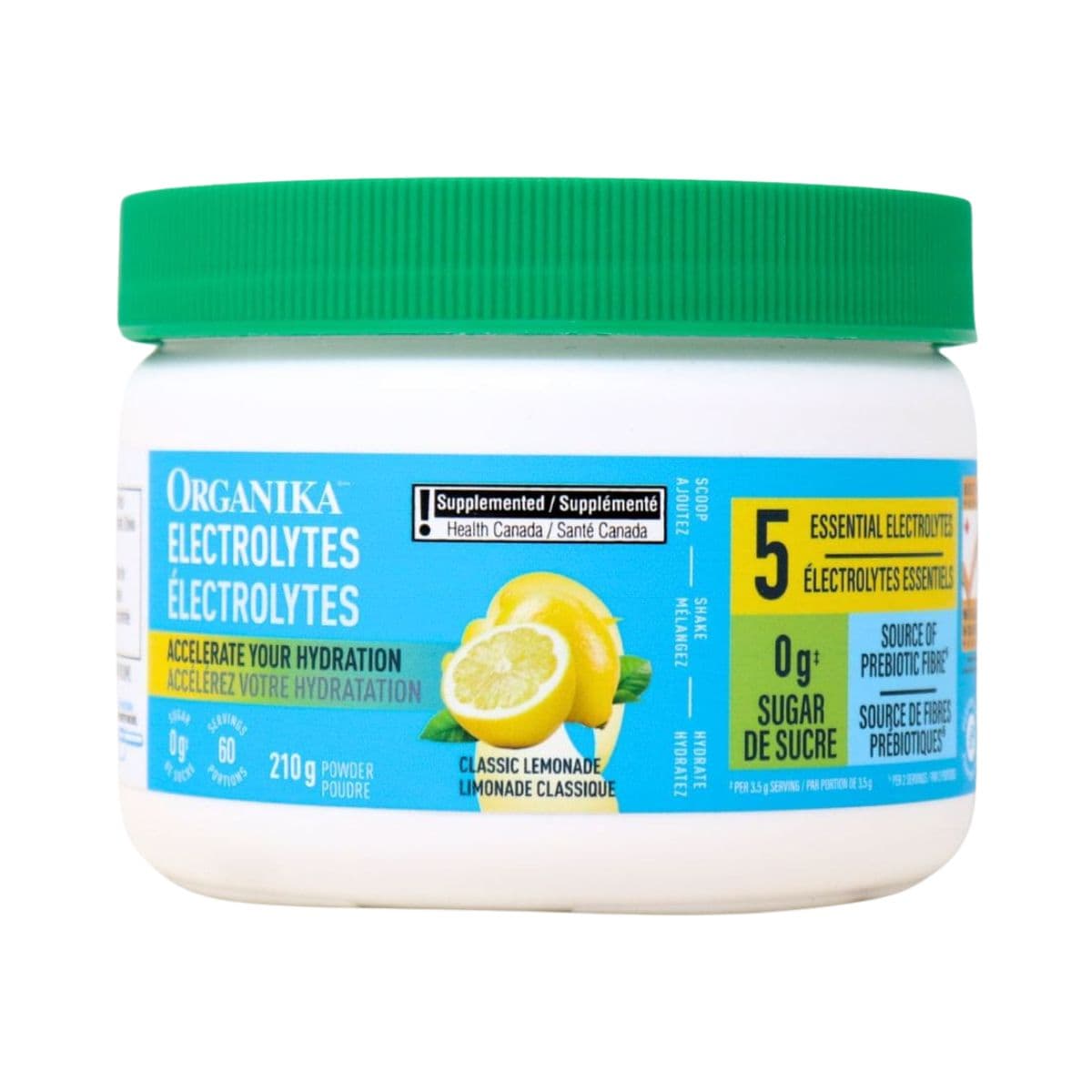 Organika Sugar-Free Electrolytes Powder Classic Lemonade, 210g
