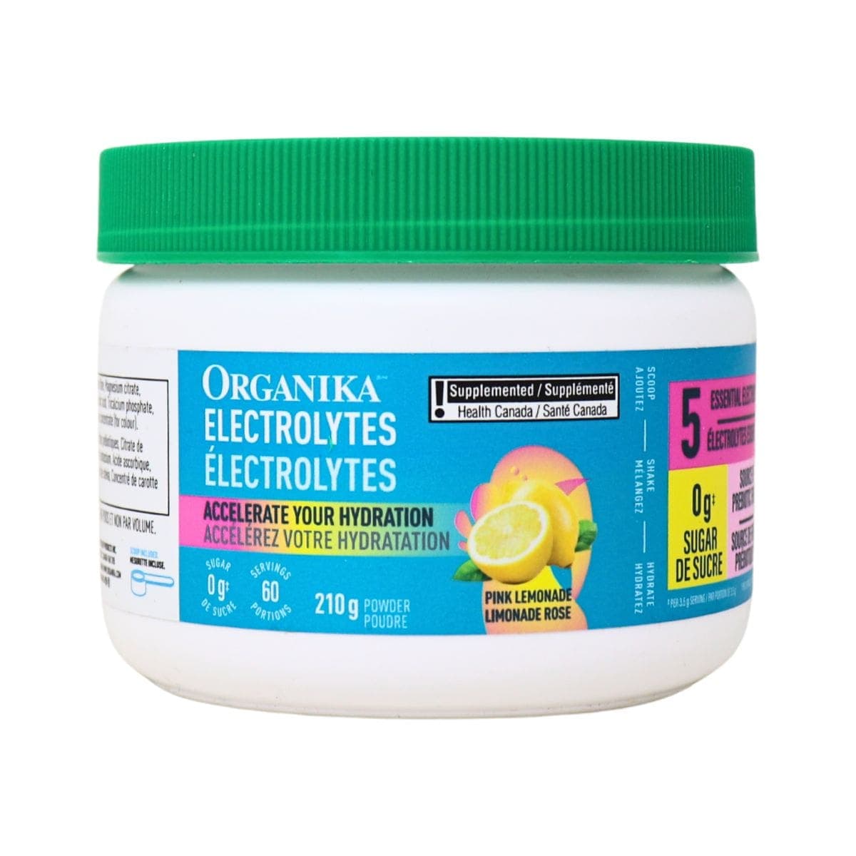 Organika Sugar-Free Electrolytes Powder Pink Lemonade, 210g