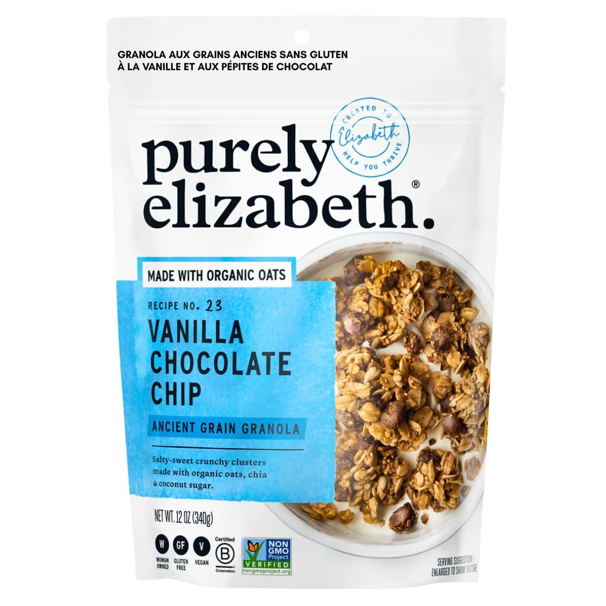 Purely Elizabeth Gluten-Free Ancient Grain Granola Vanilla Chocolate Chip, 340g